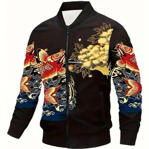 Black and Gold Men's Bomber Jacket